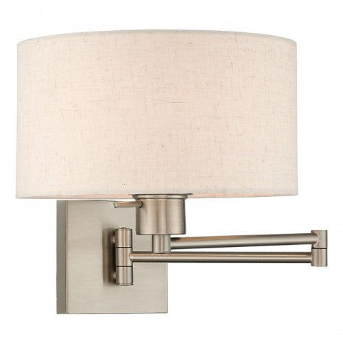 1 Light Brushed Nickel Swing Arm Wall Lamp Wall Sconce Livex