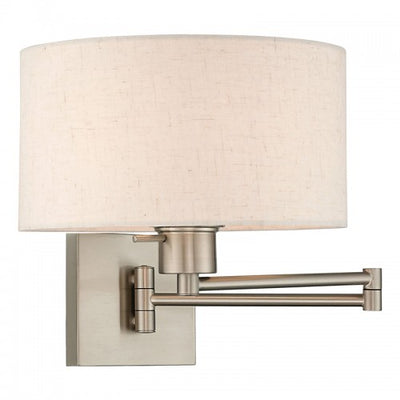 1 Light Brushed Nickel Swing Arm Wall Lamp Wall Sconce Livex