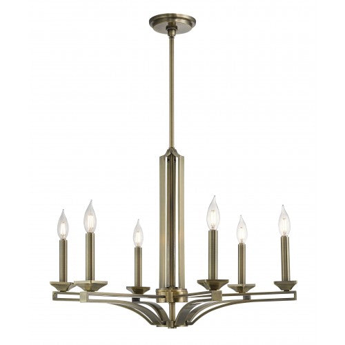 6 Light Antique Brass Chandelier Chandelier Livex