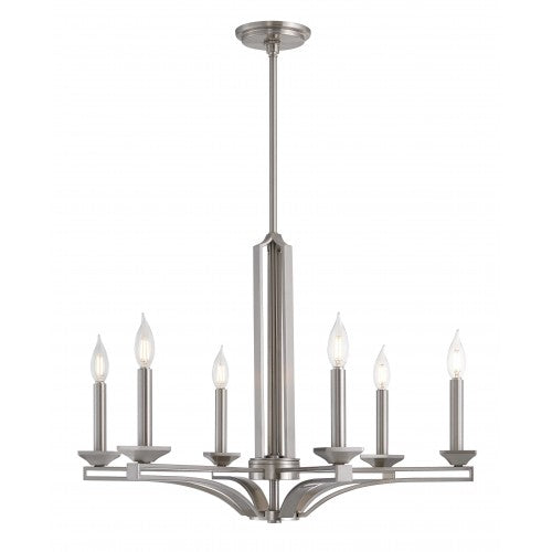 6 Light Brushed Nickel Chandelier Chandelier Livex