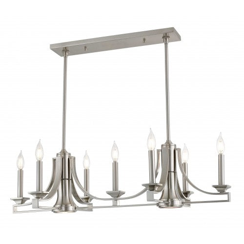 9 Light Brushed Nickel Linear Chandelier Linear Livex