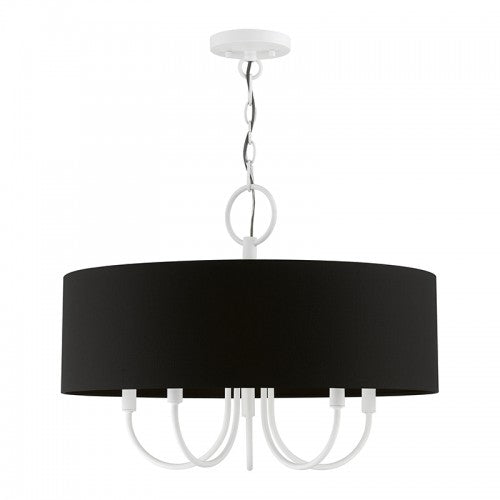 5 Light White Pendant Chandelier Chandelier Livex