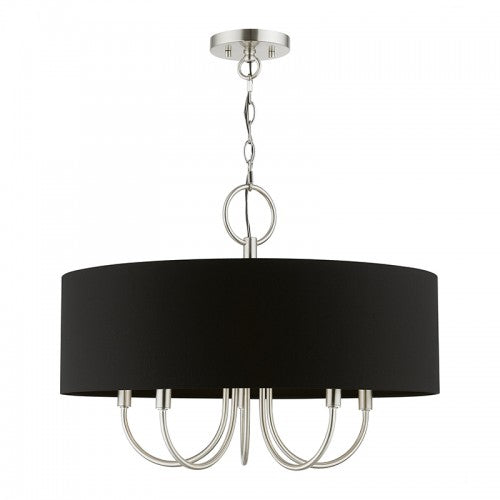 5 Light Brushed Nickel Pendant Chandelier Chandelier Livex