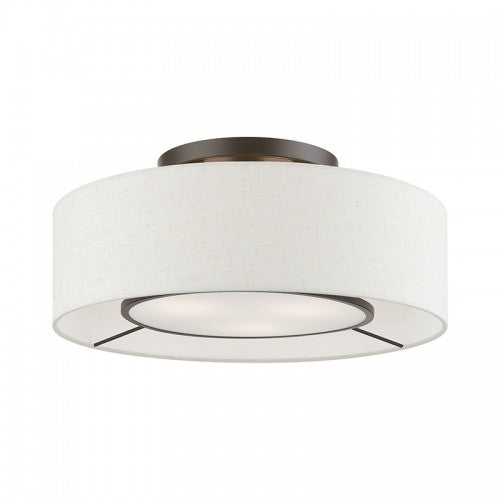 3 Light English Bronze Semi-Flush Semi Flush Livex