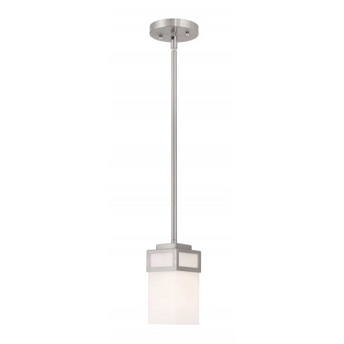 1 Light Brushed Nickel Single Pendant Pendant Livex