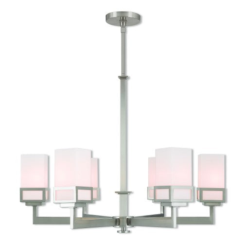 6 Light Brushed Nickel Chandelier Chandelier Livex