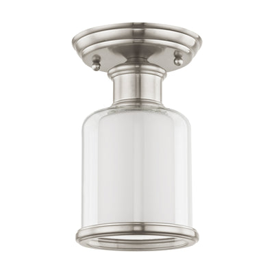 1 Light Brushed Nickel Ceiling Mount Semi Flush Livex