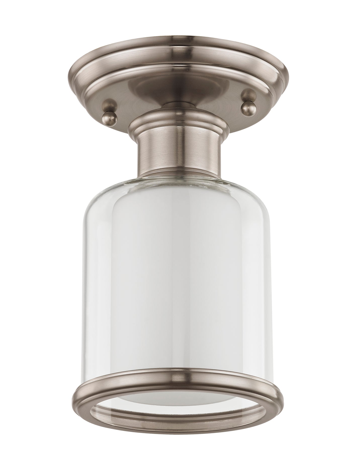 1 Light Brushed Nickel Ceiling Mount Semi Flush Livex