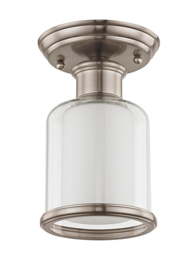 1 Light Brushed Nickel Ceiling Mount Semi Flush Livex