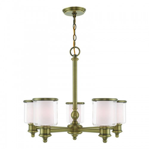 5 Light Antique Brass Chandelier Chandelier Livex