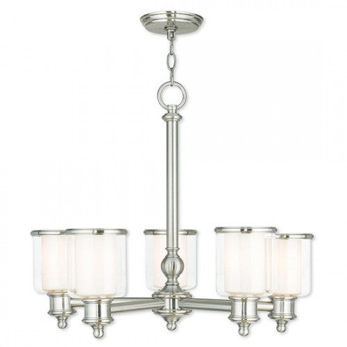 5 Light Brushed Nickel Chandelier Chandelier Livex