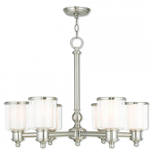 6 Light Brushed Nickel Chandelier Chandelier Livex