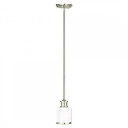 1 Light Brushed Nickel Single Pendant Pendant Livex