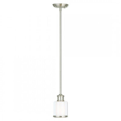 1 Light Brushed Nickel Single Pendant Pendant Livex