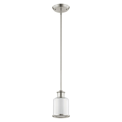 1 Light Brushed Nickel Single Pendant Pendant Livex