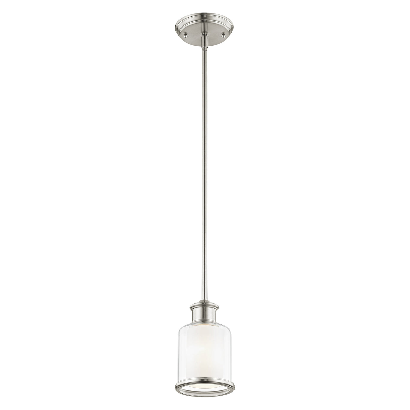 1 Light Brushed Nickel Single Pendant Pendant Livex