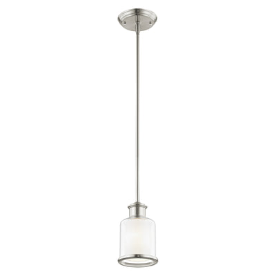 1 Light Brushed Nickel Single Pendant Pendant Livex