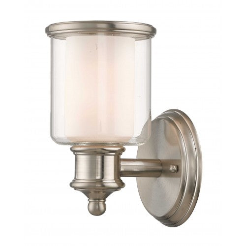 1 Light Brushed Nickel Wall Sconce Wall Sconce Livex