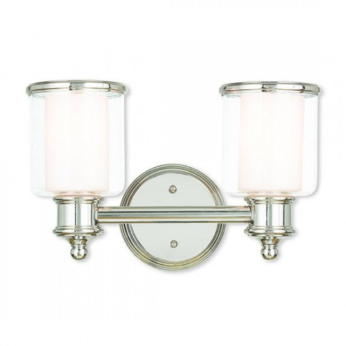 2 Light Polished Nickel Bath Light Wall Sconce Livex