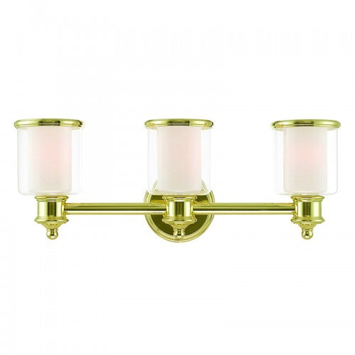 3 Light Polished Brass Bath Vanity Wall Sconce Livex