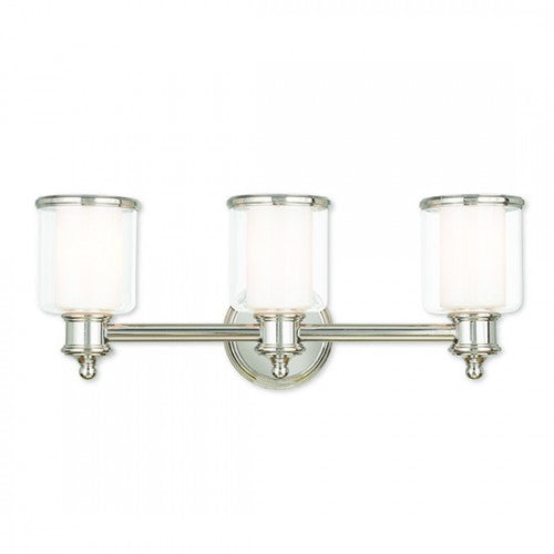 3 Light Polished Nickel Bath Light Wall Sconce Livex