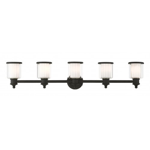 5 Light Black Bath Vanity Wall Sconce Livex