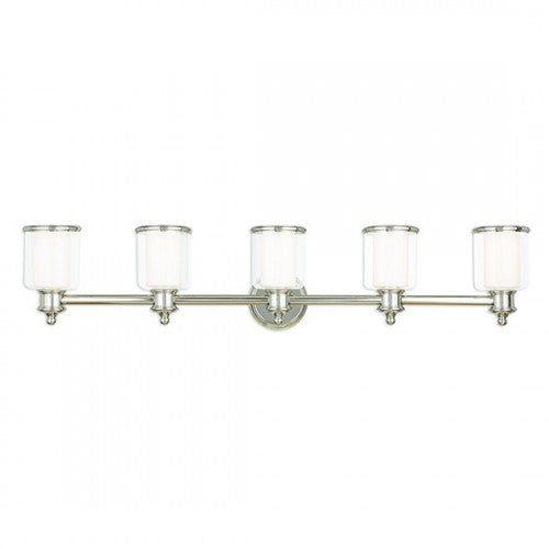 5 Light Polished Nickel Bath Light Wall Sconce Livex