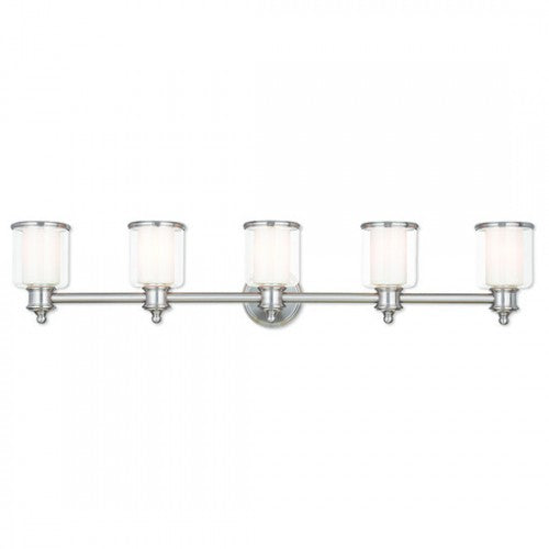 5 Light Brushed Nickel Bath Light Wall Sconce Livex