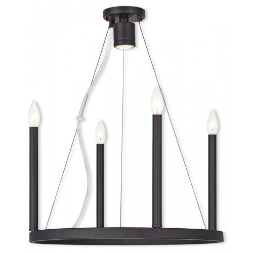 4 Light + 1 Light Bronze Chandelier Chandelier Livex
