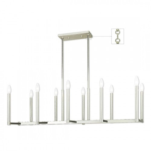 10 Light PN Linear Chandelier Linear Livex