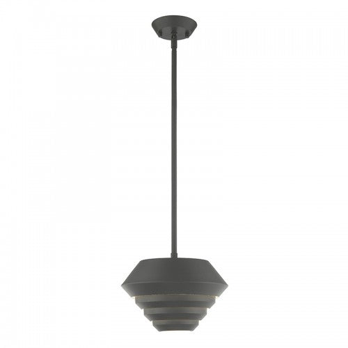 1 Light Scandinavian Gray Single Pendant Pendant Livex