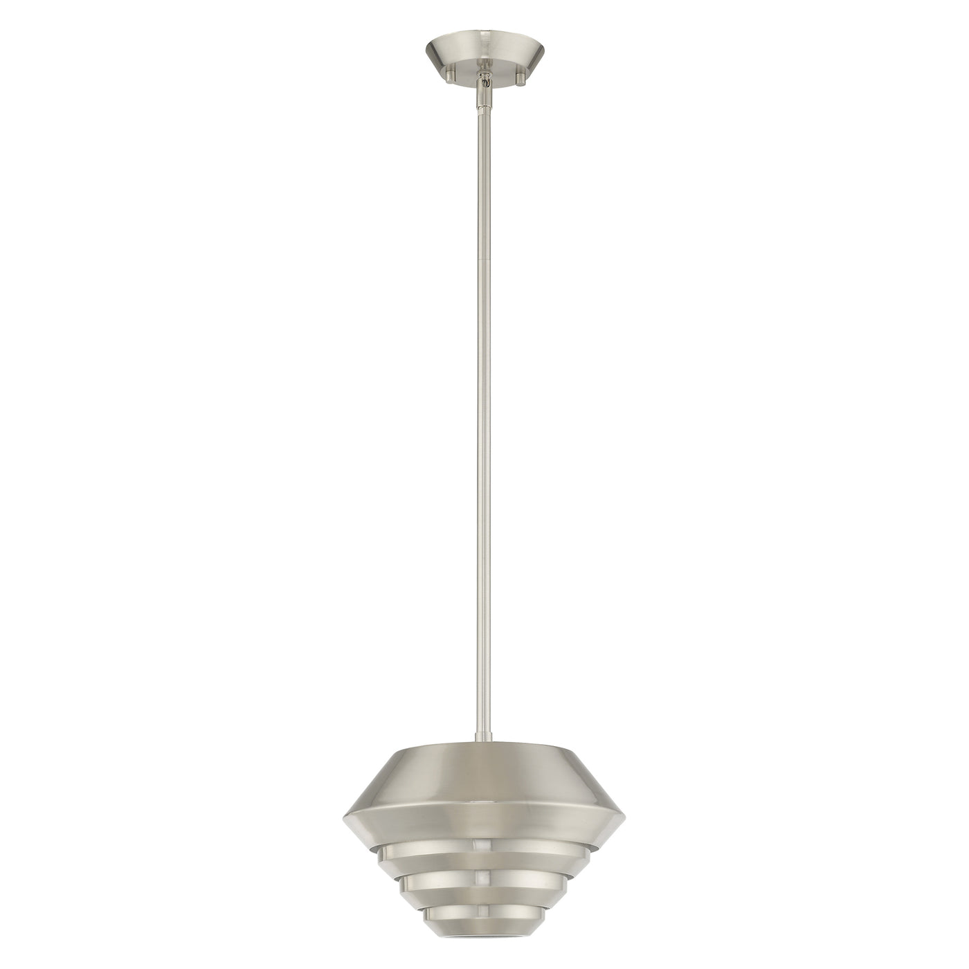 1 Light Brushed Nickel Single Pendant Pendant Livex