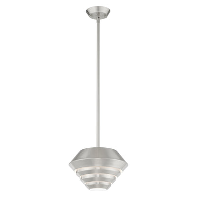 1 Light Brushed Nickel Single Pendant Pendant Livex