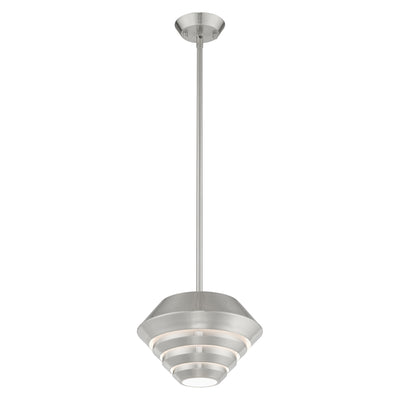 1 Light Brushed Nickel Single Pendant Pendant Livex