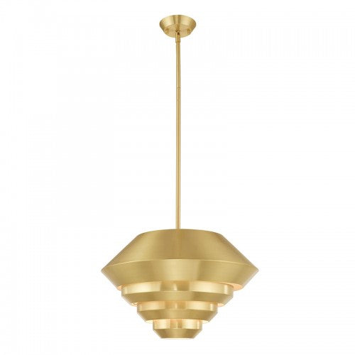 1 Light Satin Brass Single Pendant Pendant Livex