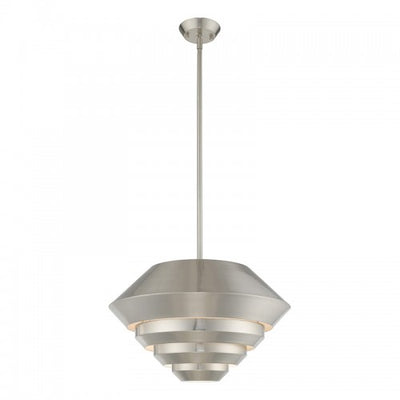 1 Light Brushed Nickel Single Pendant Pendant Livex