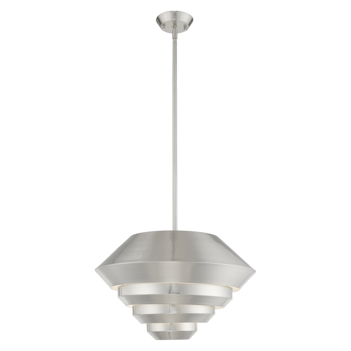 1 Light Brushed Nickel Single Pendant Pendant Livex