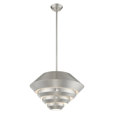 1 Light Brushed Nickel Single Pendant Pendant Livex