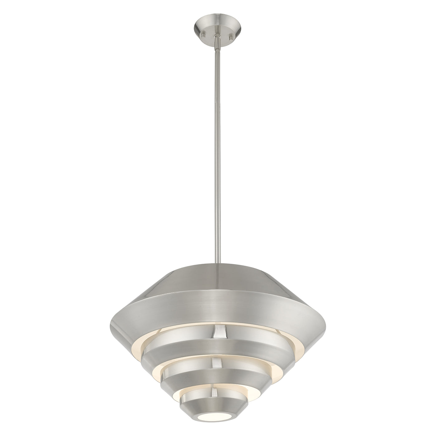 1 Light Brushed Nickel Single Pendant Pendant Livex