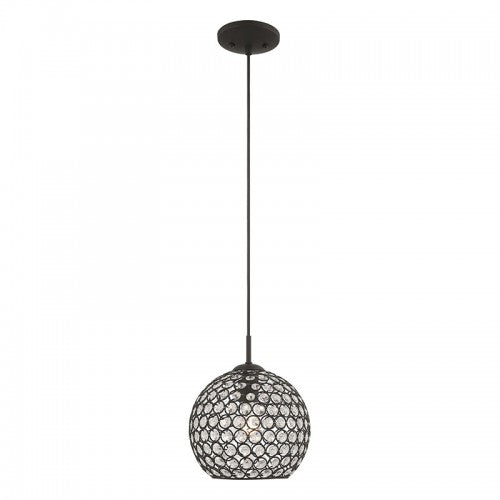 1 Light Black Single Pendant Pendant Livex