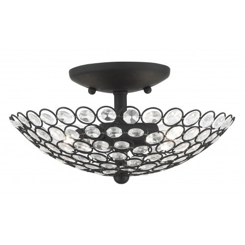 2 Light Black Semi Flush Semi Flush Livex