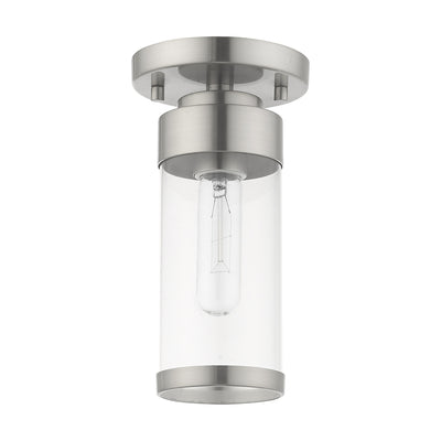 1 Light Brushed Nickel Ceiling Mount Semi Flush Livex