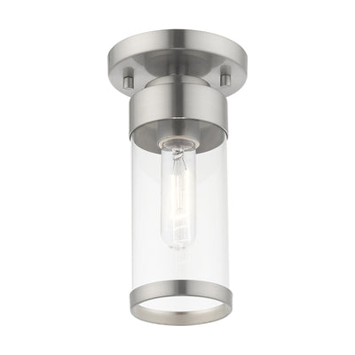 1 Light Brushed Nickel Ceiling Mount Semi Flush Livex