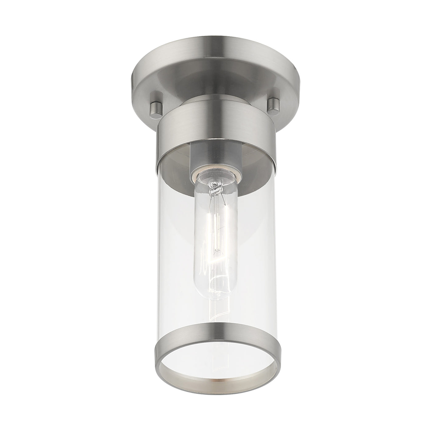 1 Light Brushed Nickel Ceiling Mount Semi Flush Livex