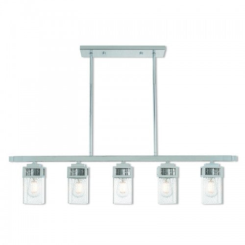 5 Light Polished Chrome Linear Chandelier Linear Livex