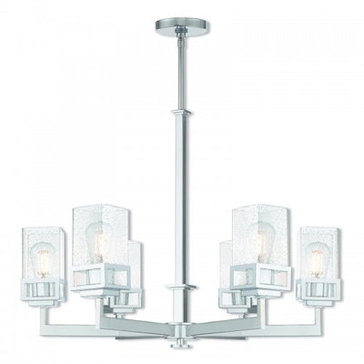 6 Light Polished Chrome Chandelier Chandelier Livex