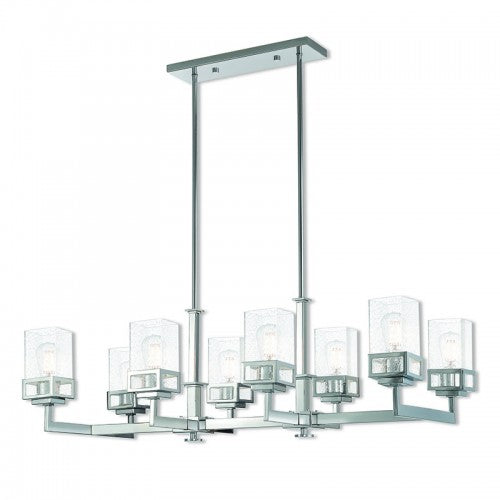 8 Light Polished Chrome Linear Chandelier Linear Livex