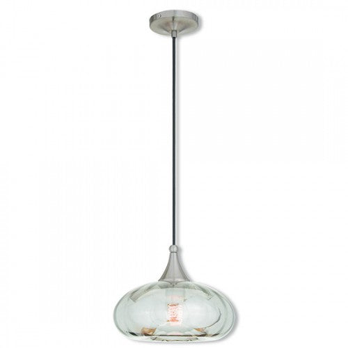 1 Light Brushed Nickel Single Pendant Pendant Livex