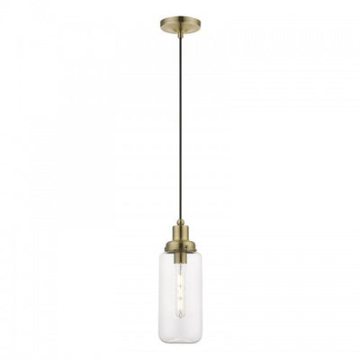 1 Light Antique Brass Mini Pendant Pendant Livex