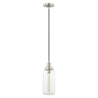 1 Light Brushed Nickel Single Pendant Pendant Livex